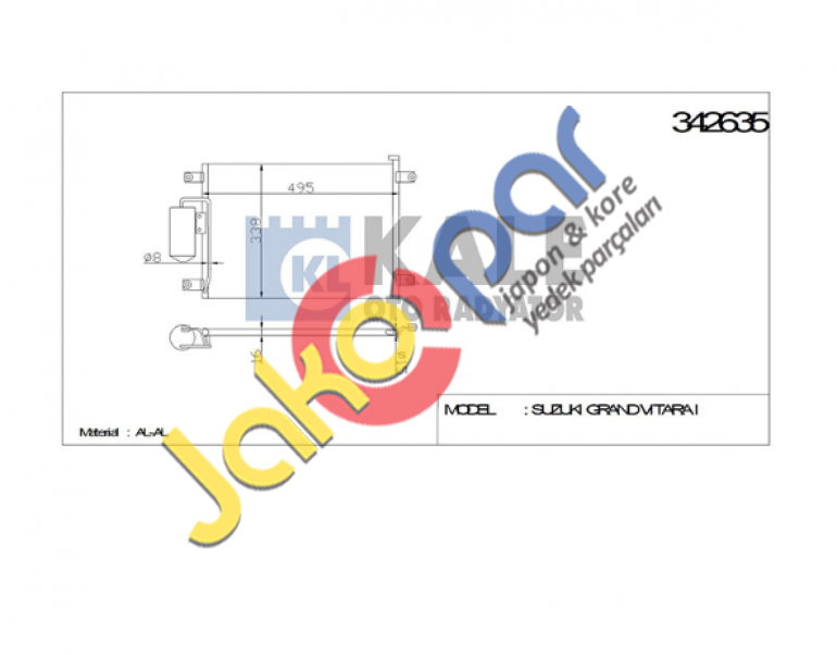 SU RADYATÖRÜ (AT) VITARA 88-97 1.6 16V 3KAPI 376x488x26